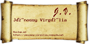Jánossy Virgília névjegykártya